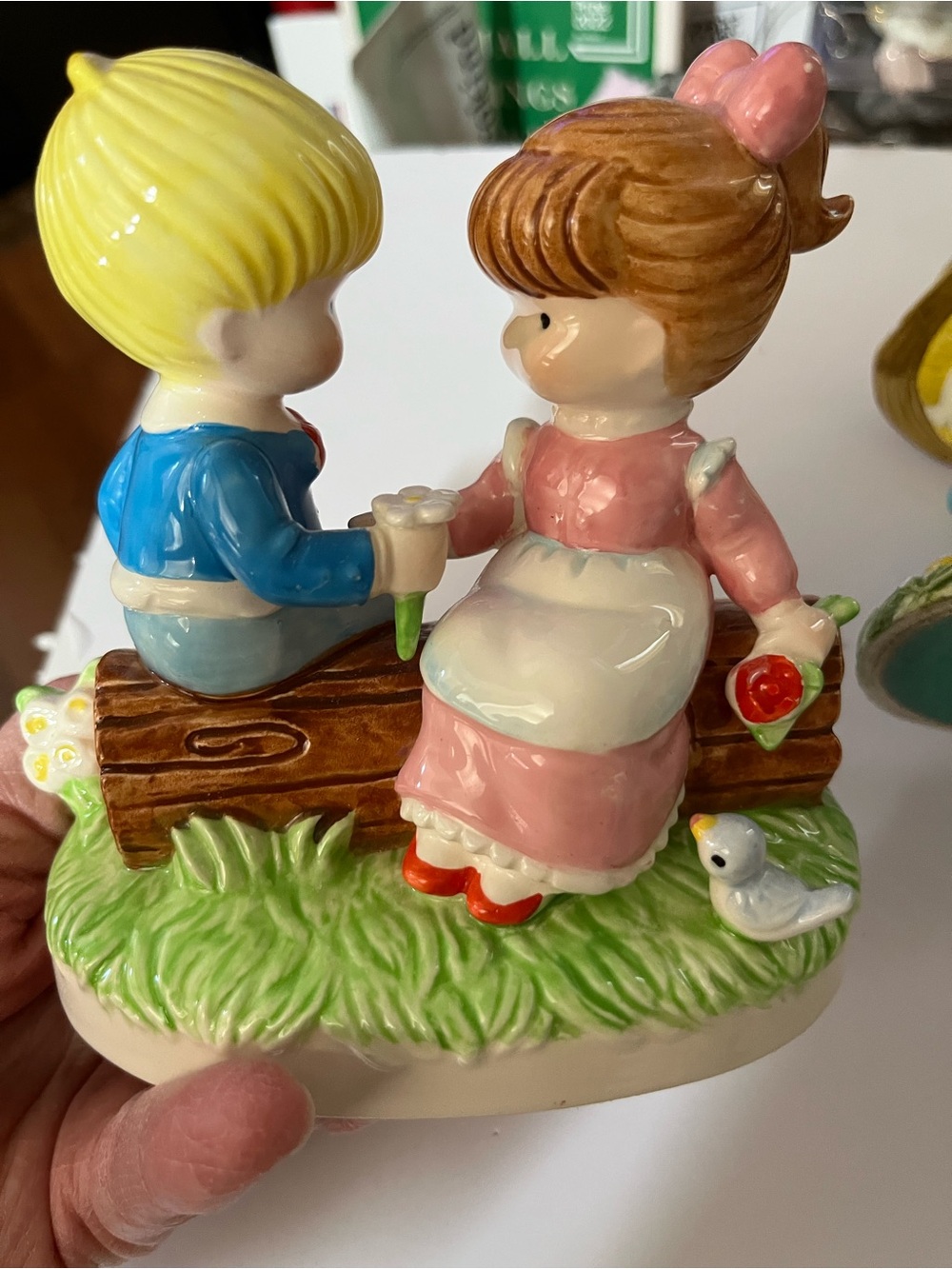 Joan Walsh Anglund Ceramic Boy and Girl Figurine